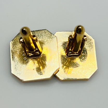 Vintage Swank gold and silver-tone cufflinks with octagonal geometric design