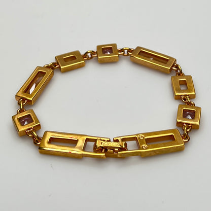 Swarovski crystal link bracelet laid flat showing geometric design