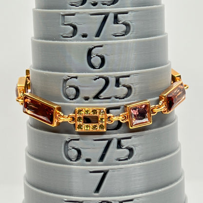 Swarovski crystal link bracelet lon bracelet mandrel to show size