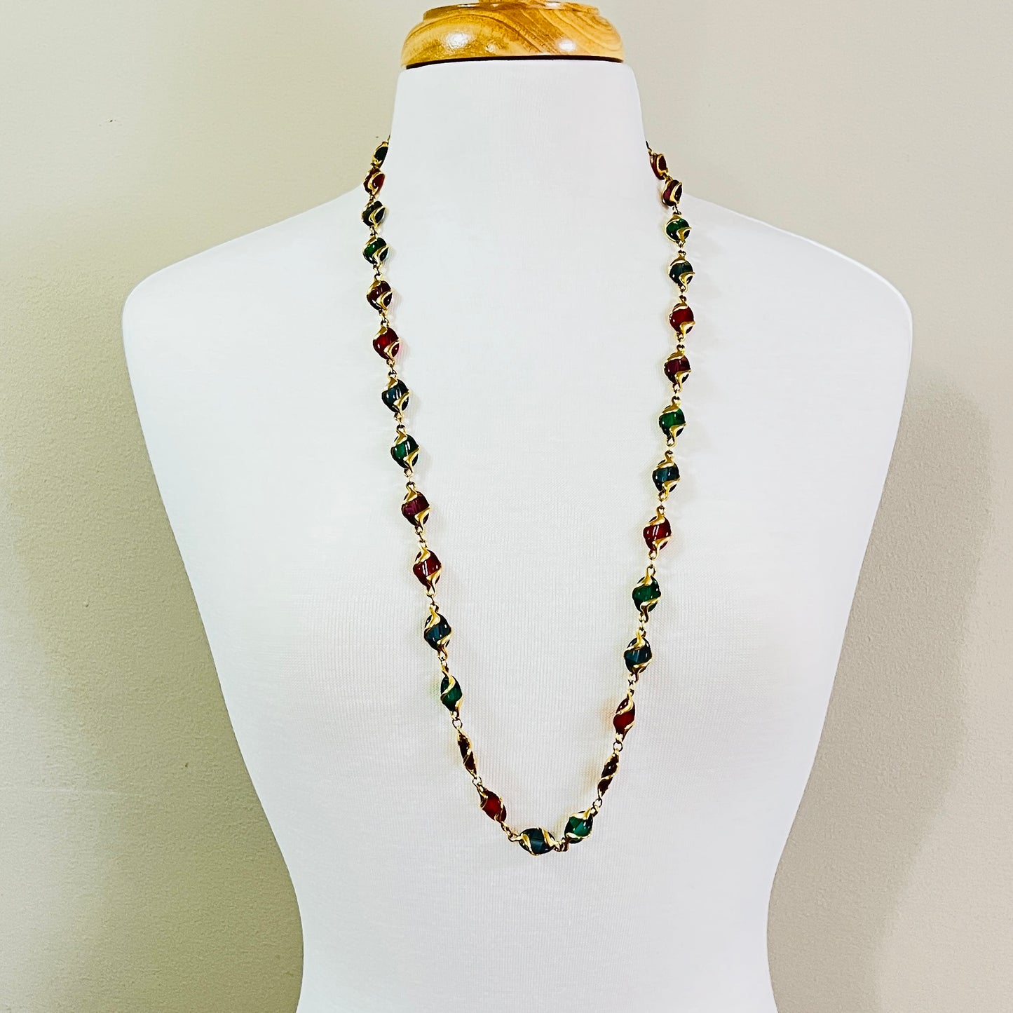 Swarovski vintage necklace in colorful gold-tone finish