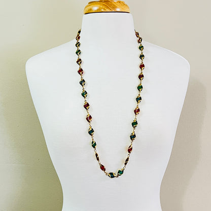 Swarovski vintage necklace in colorful gold-tone finish