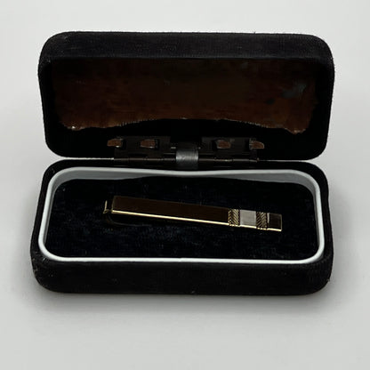 Vintage tie bar in original black velvet box (liner missing from lid)
