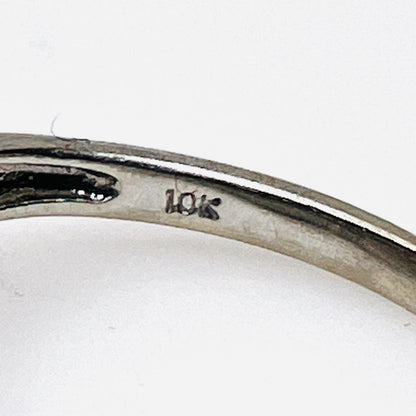 Vintage white gold ring interior showing stamped 10K hallmark