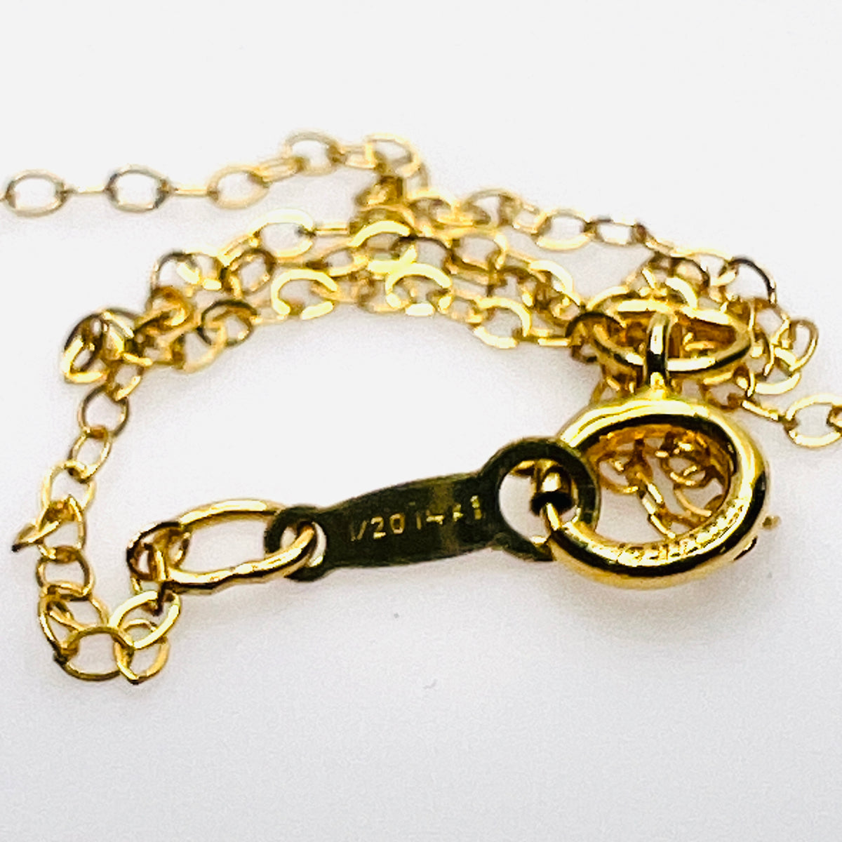 Vintage gold-filled necklace clasp and 1/20 14K GF chain marking