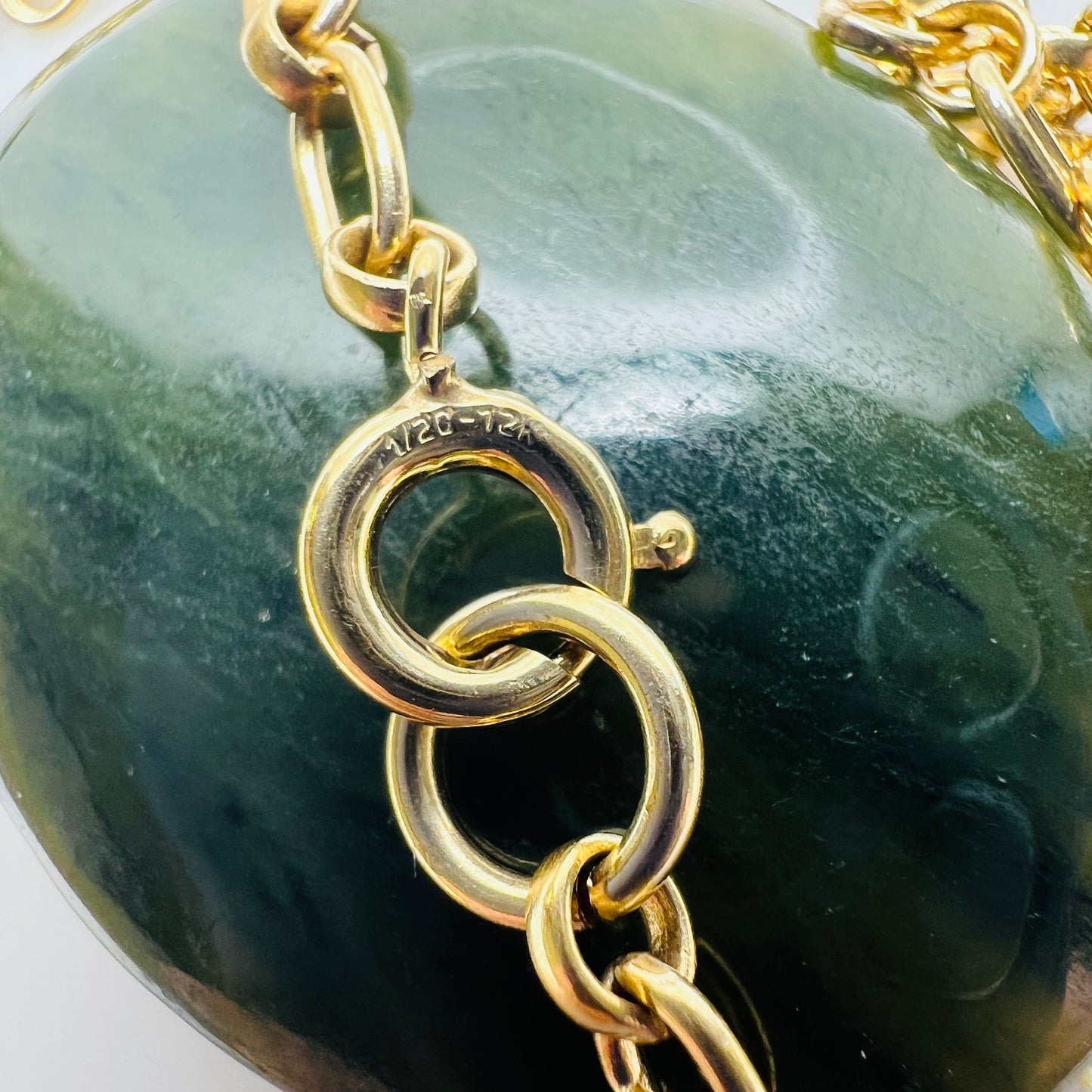 Spring ring clasp stamped 12K gold filled on chain