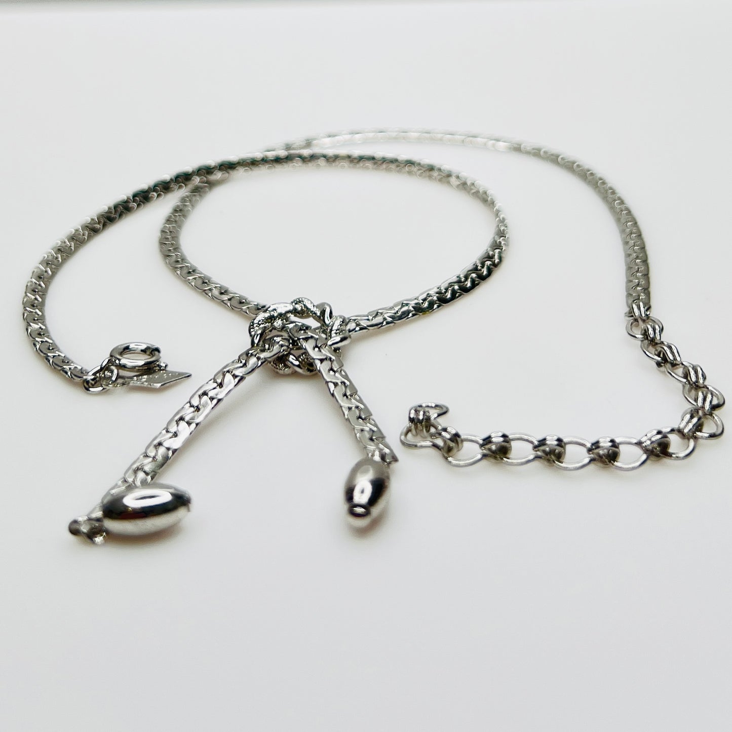 Full view of Sarah Coventry necklace with extender chain