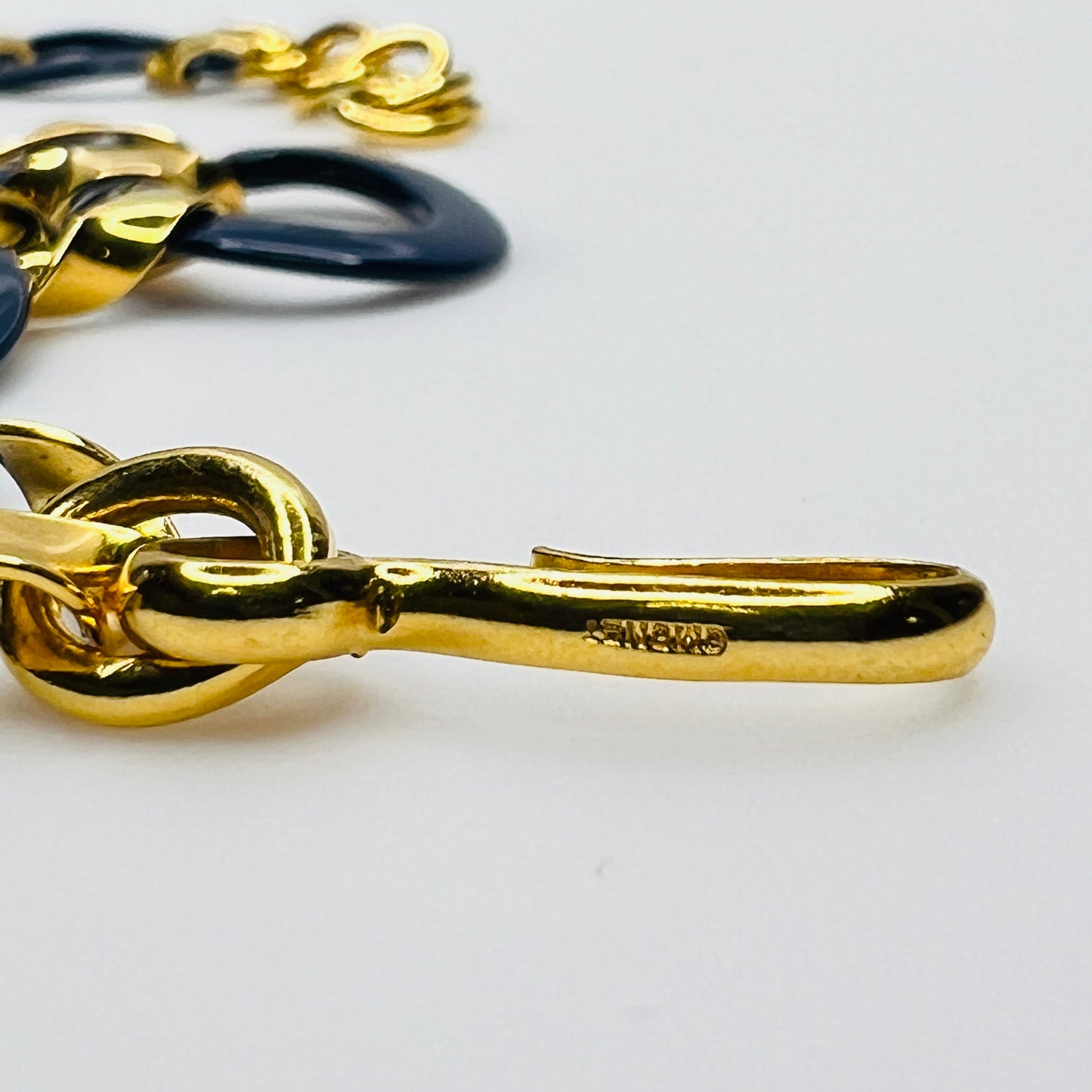 Monet signed clasp with gold extender chain detail