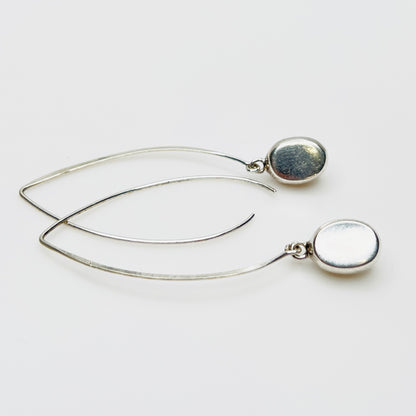 Vintage minimalist silver dangle earrings with surgical steel ear wires