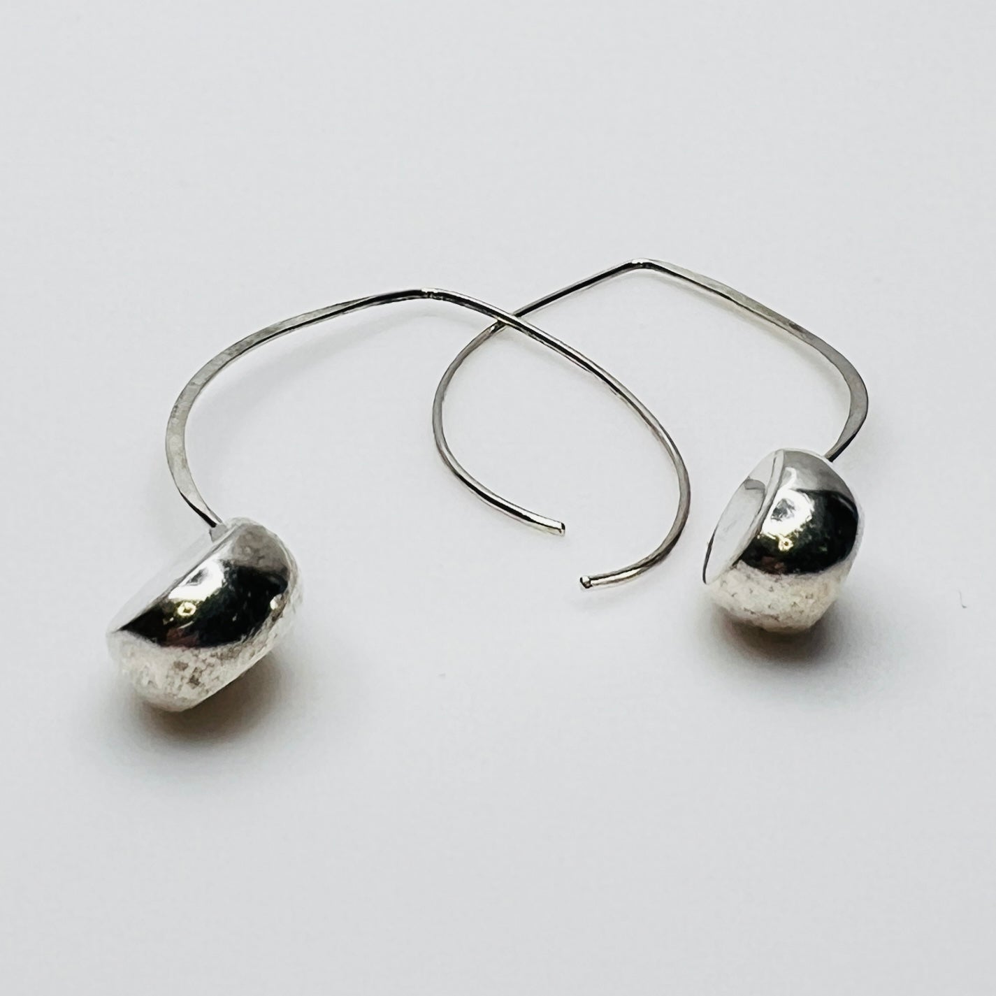 Vintage minimalist silver dangle earrings with surgical steel ear wires
