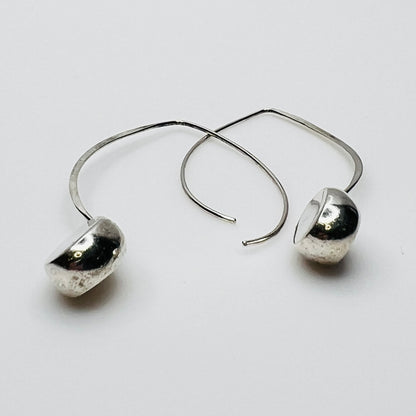 Vintage minimalist silver dangle earrings with surgical steel ear wires