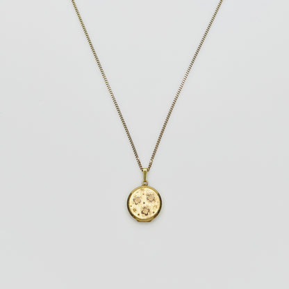 Vintage gold plated sterling silver floral locket necklace on 18 inch Italian chain