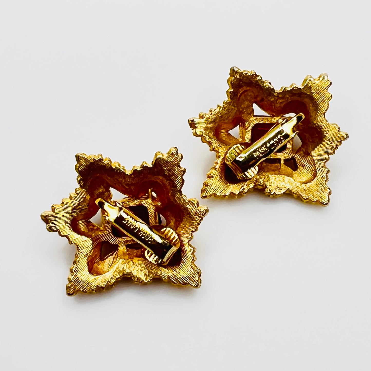 Signed Park Lane clip backs on vintage rhinestone earrings