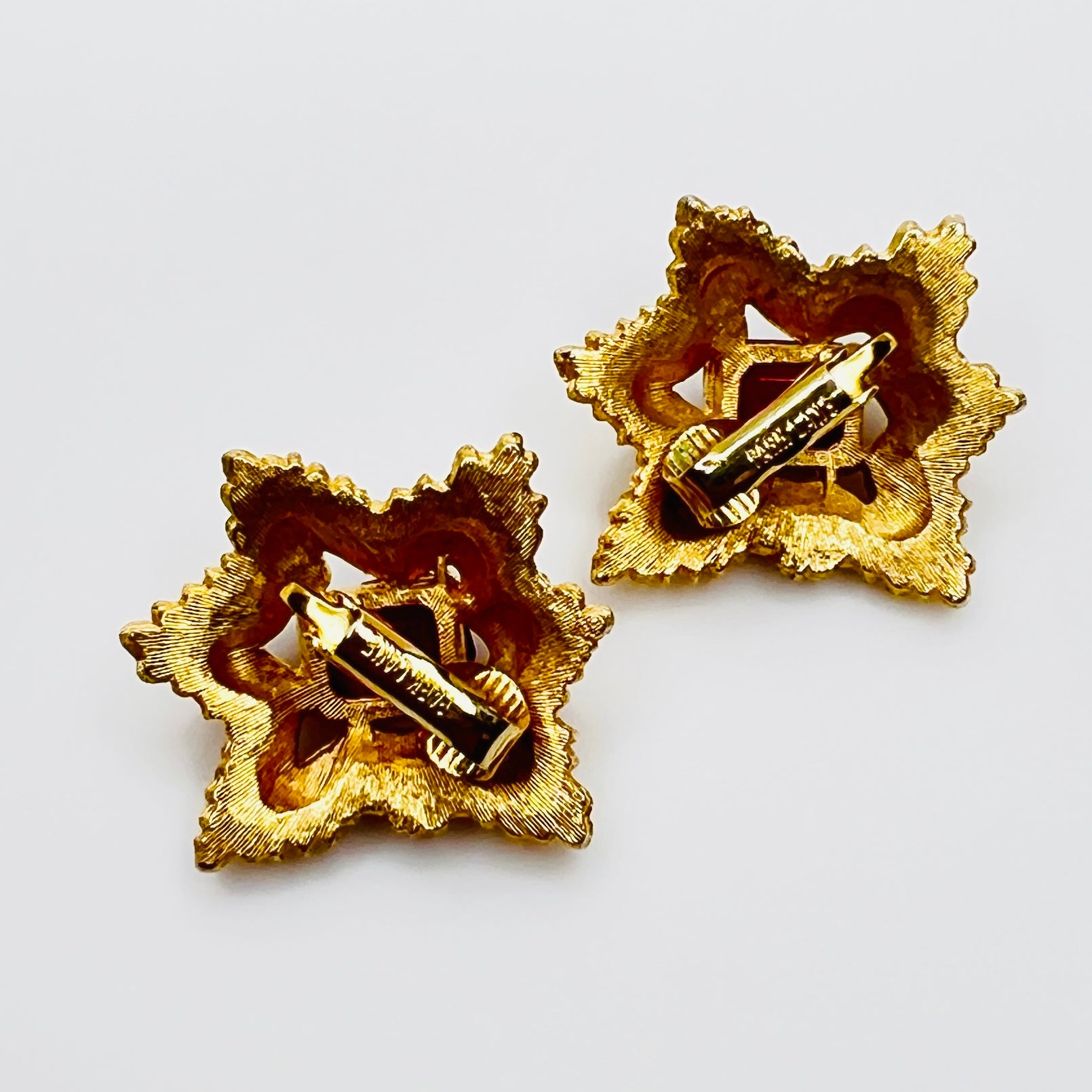 Signed Park Lane clip backs on vintage rhinestone earrings