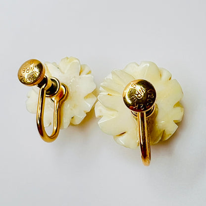 Back of earrings showing WRE 12K GF screwback closure