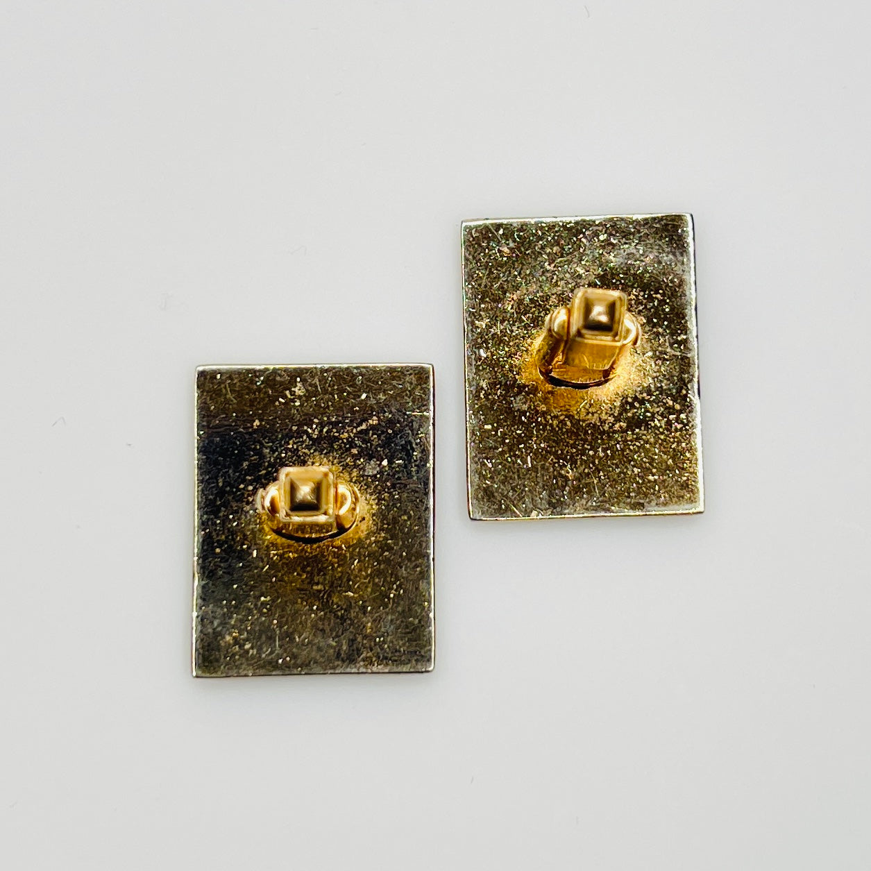 Back view Anson pat pend cufflinks gold tone with wear