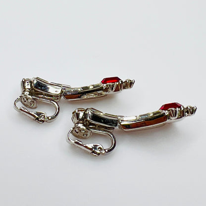 Side view showing articulated drop design of vintage clip-on earrings