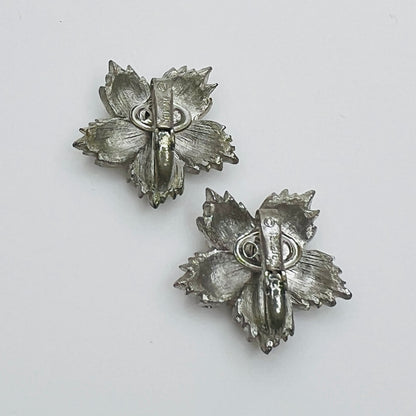Back of signed Crown Trifari clip on earrings