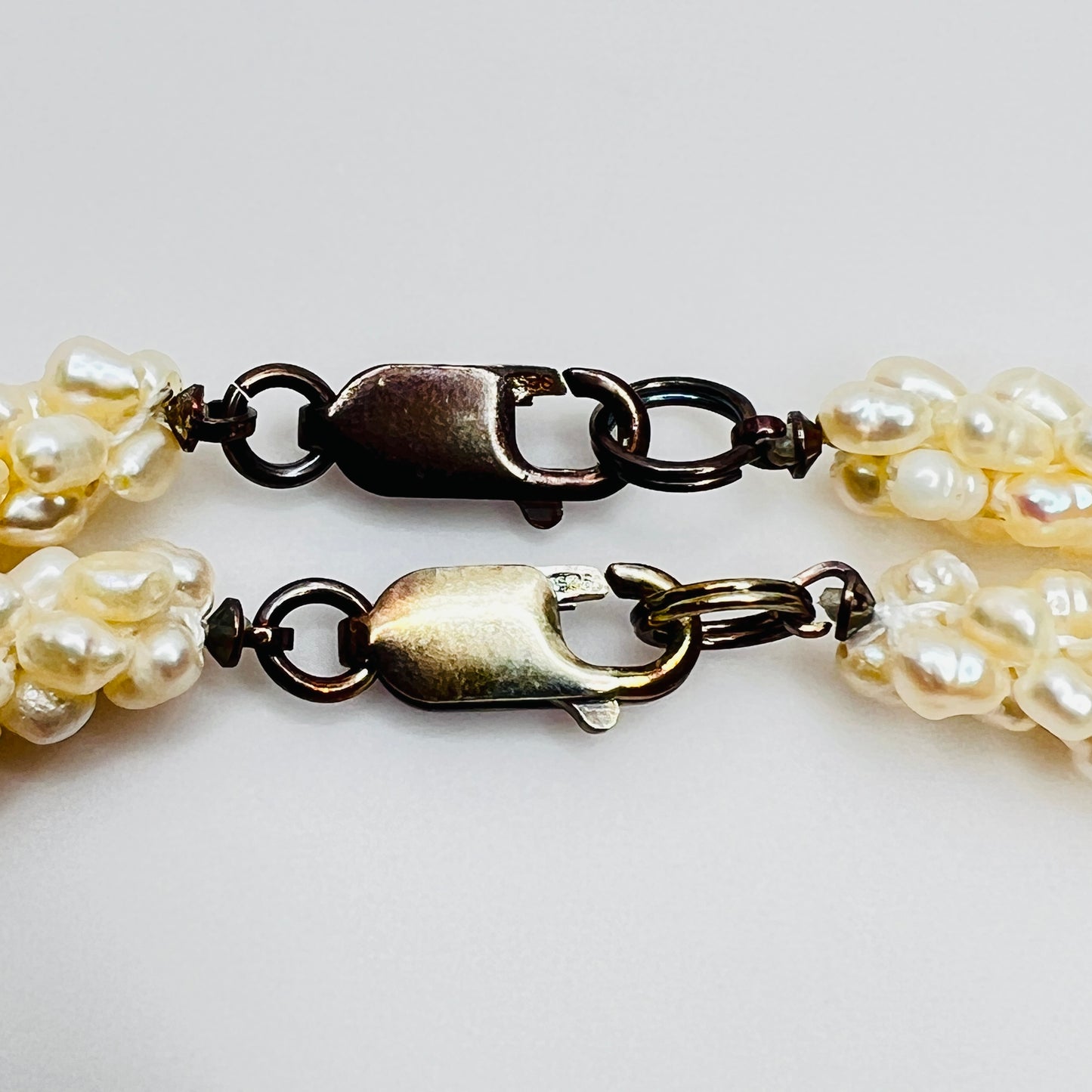 Sterling clasp on pearl necklace stamped 925