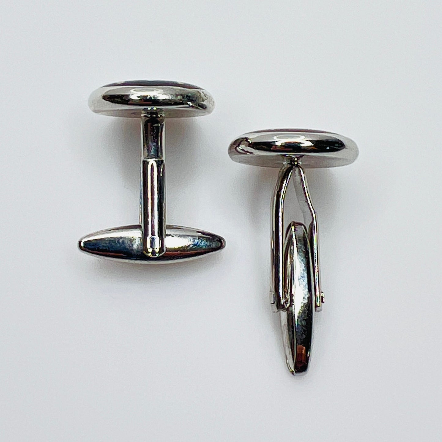 Gear shift pattern cufflinks with toggle backs silver tone metal