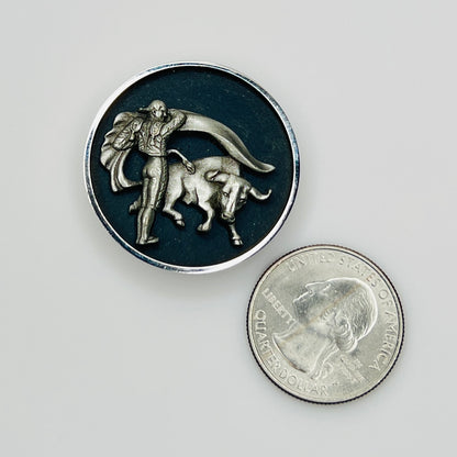 Vintage tie clip size comparison with US quarter