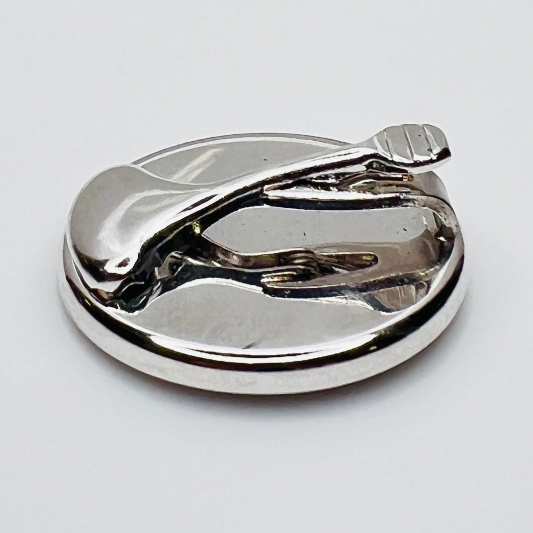 Back view signed Hickok USA tie clip silver tone metal