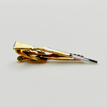 Mid Century over-under shotgun tie bar signed Hickok