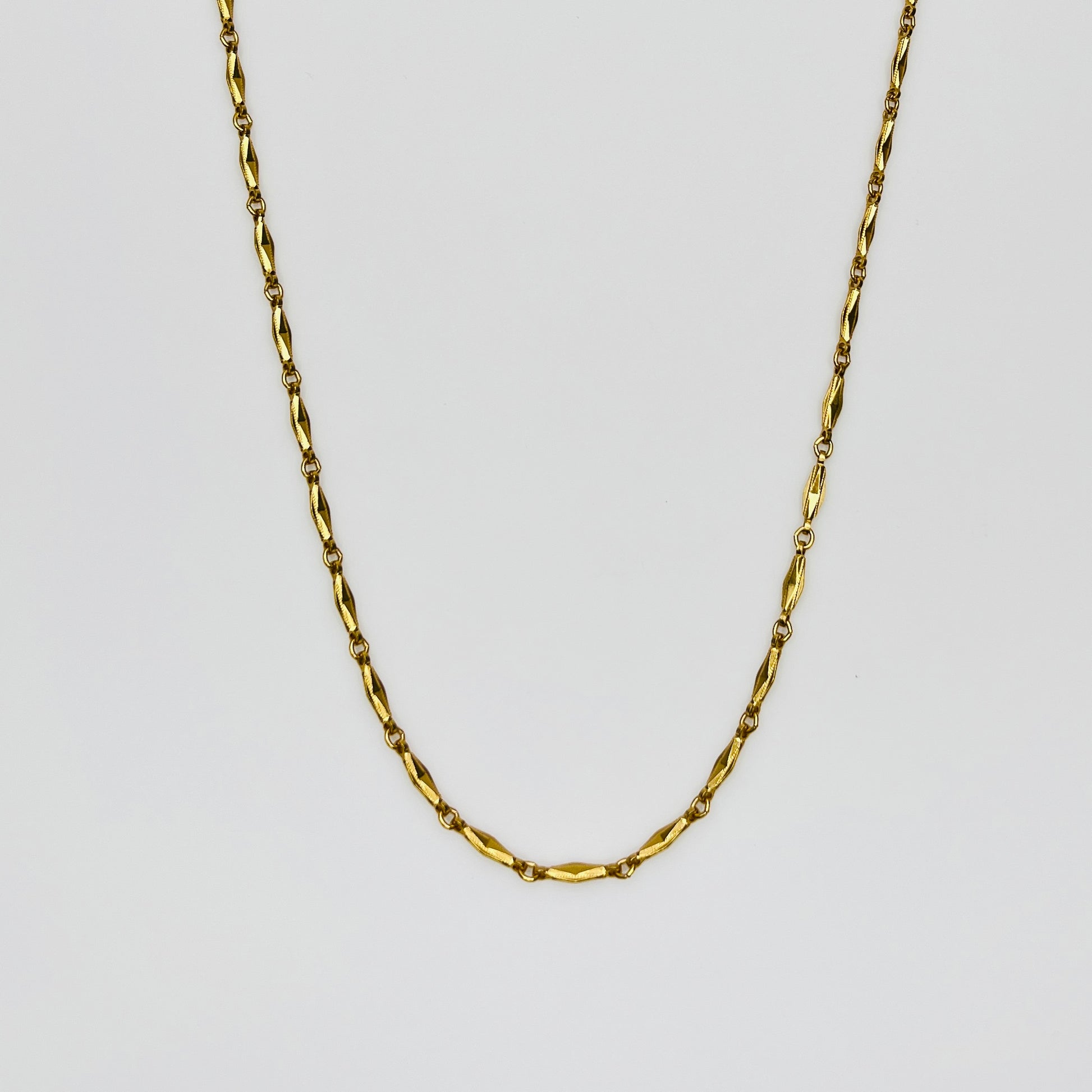 Vintage Monet gold tone textured link chain necklace 1960s