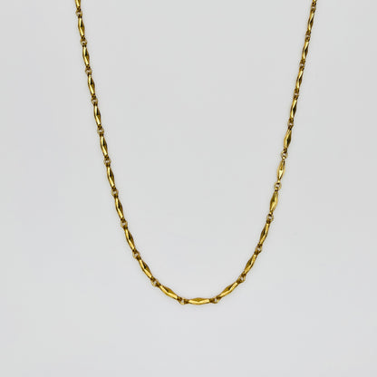 Vintage Monet gold tone textured link chain necklace 1960s