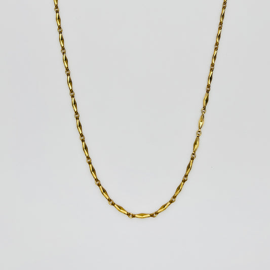 Vintage Monet gold tone textured link chain necklace 1960s