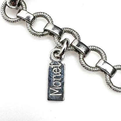 Monet hang tag and adjustable extender chain detail on vintage necklace