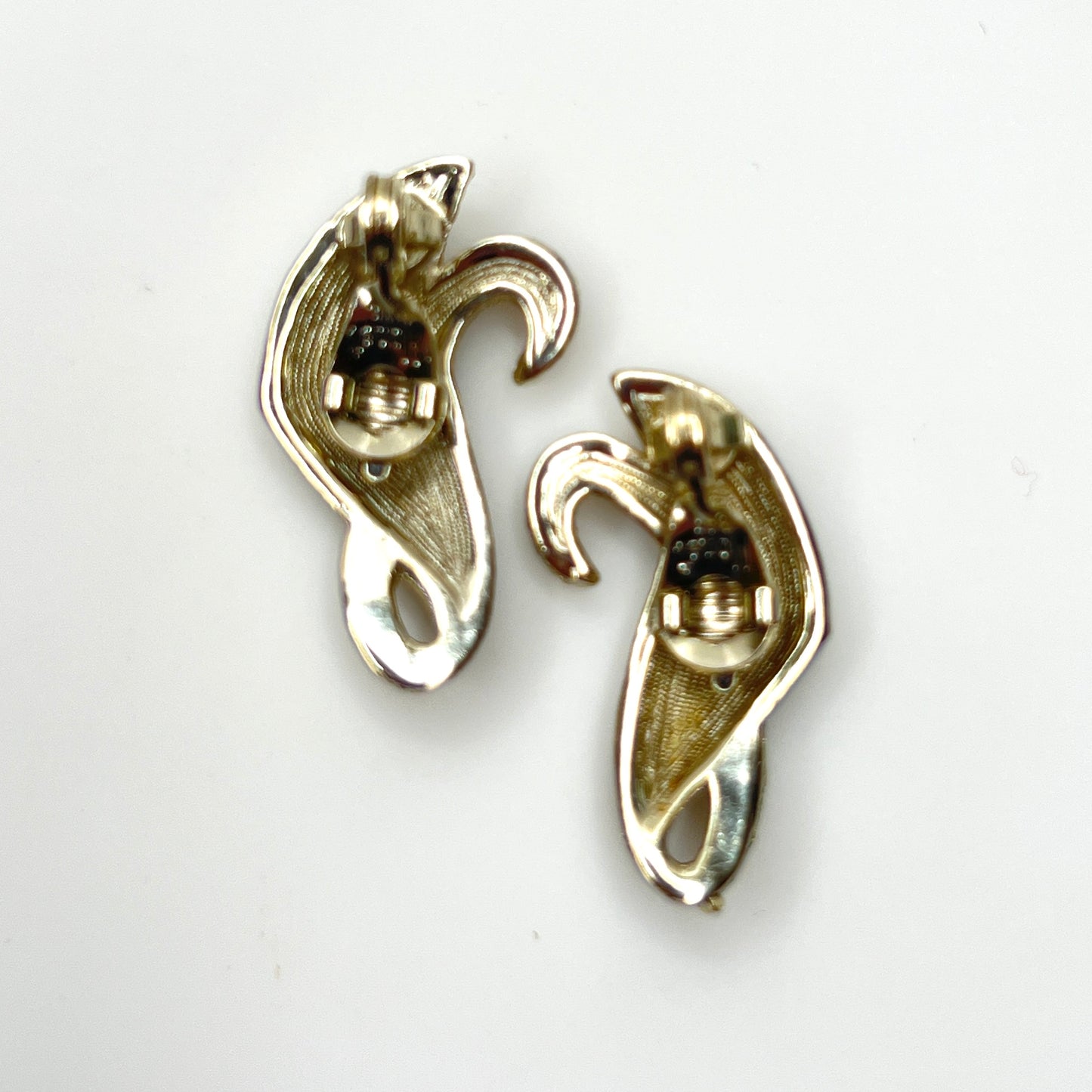 Back view of signed Monet PATD. vintage clip-on earrings
