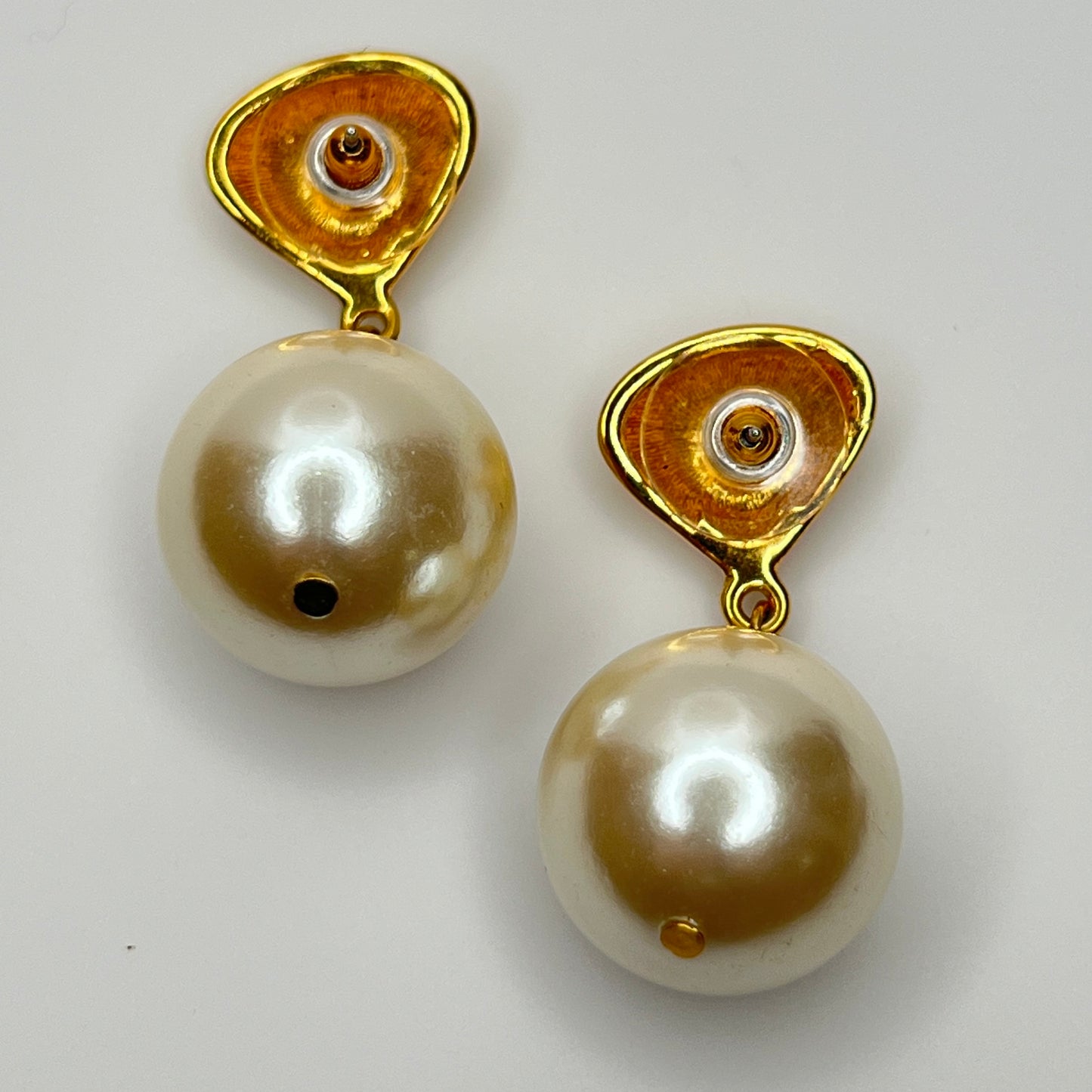 Back of earrings showing post and Napier signed backs