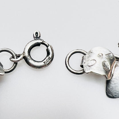 Sterling Silver Cat Link Bracelet – 1980s – Artisan Feline Design