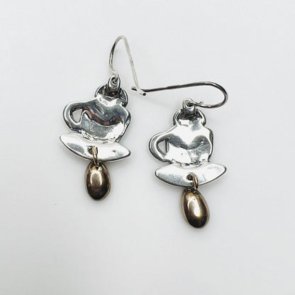 Reverse of vintage coffee cup earring 