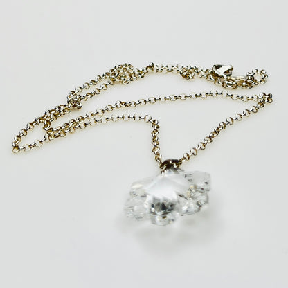 Sterling silver chain with clear crystal snowflake pendant necklace