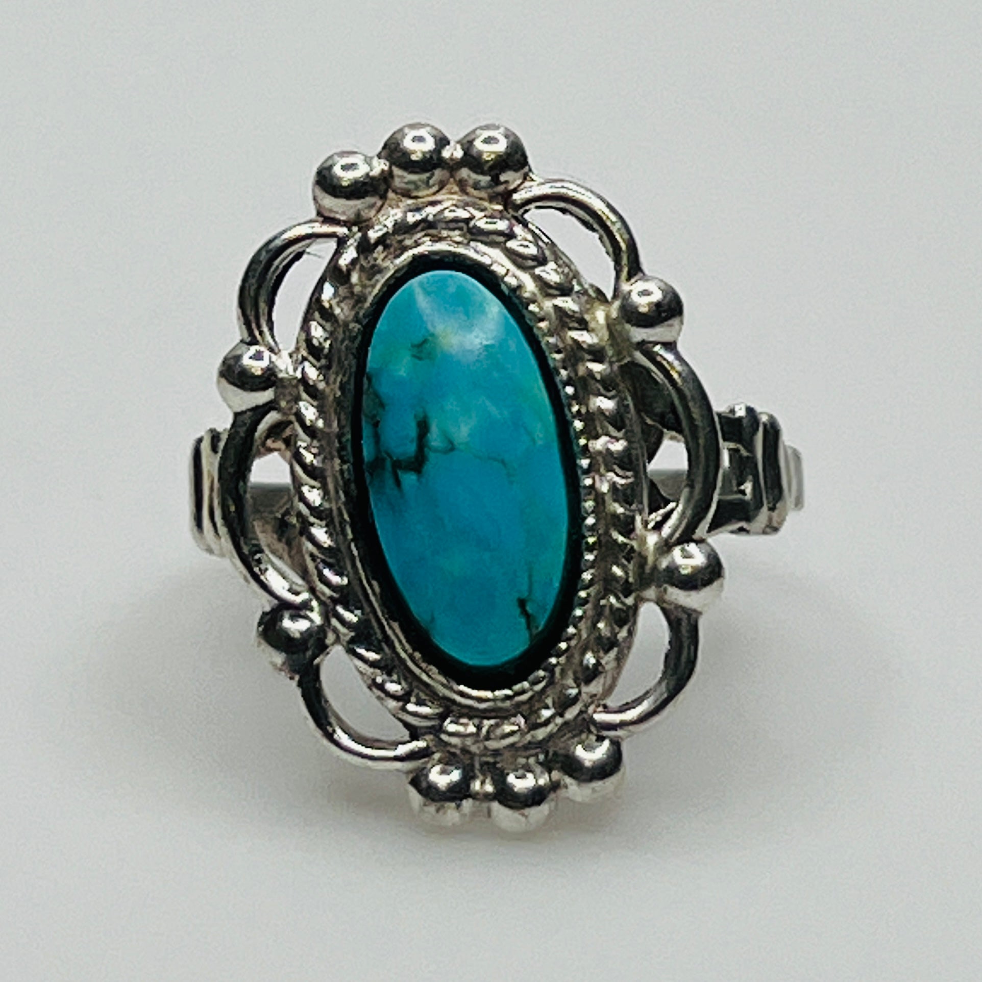 Vintage ESPO sterling silver turquoise statement ring