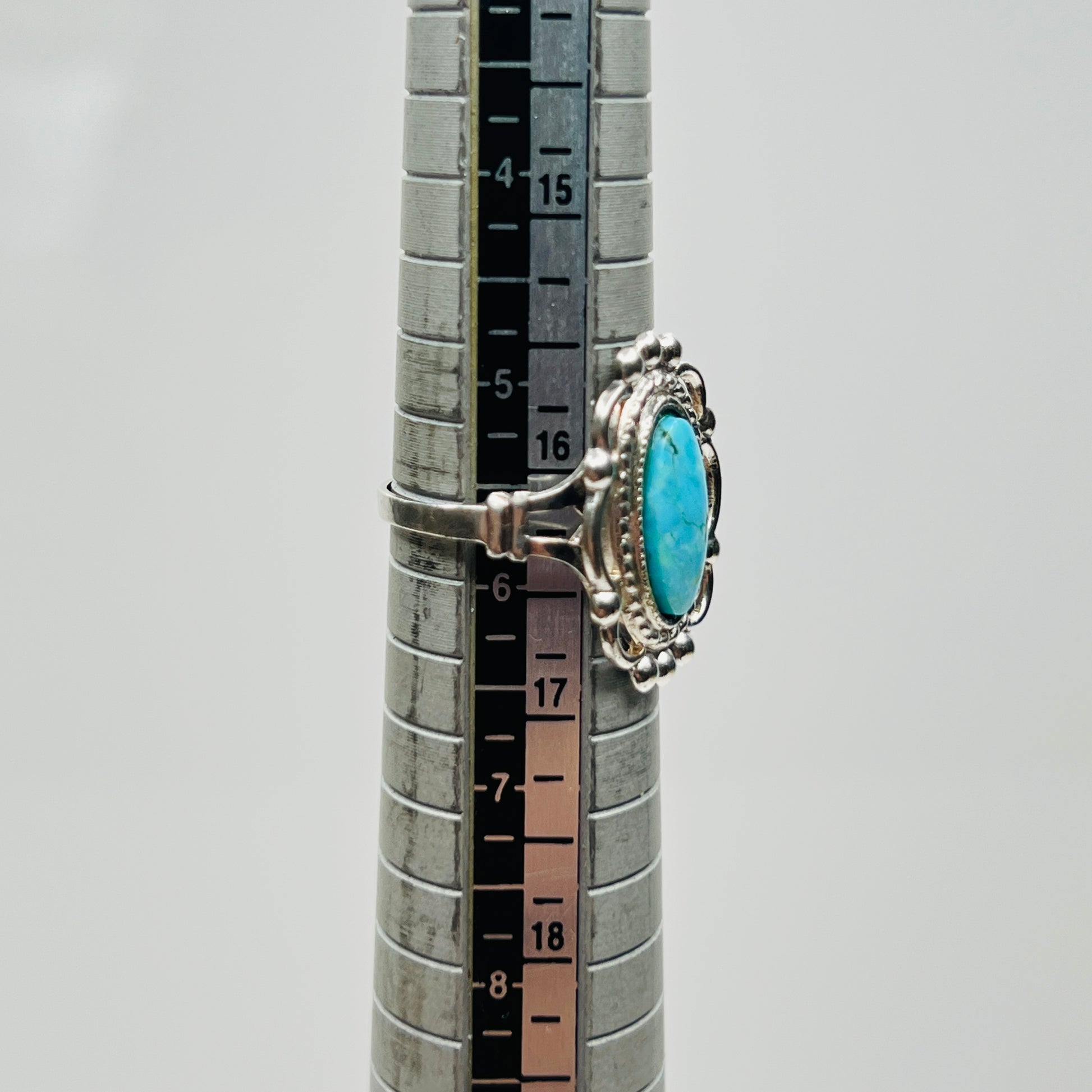 Vintage turquoise ring size 5.75 on mandrel