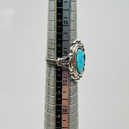 Vintage turquoise ring size 5.75 on mandrel