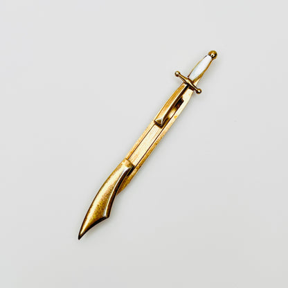 Vintage Swank saber tie bar with mother of pearl handle