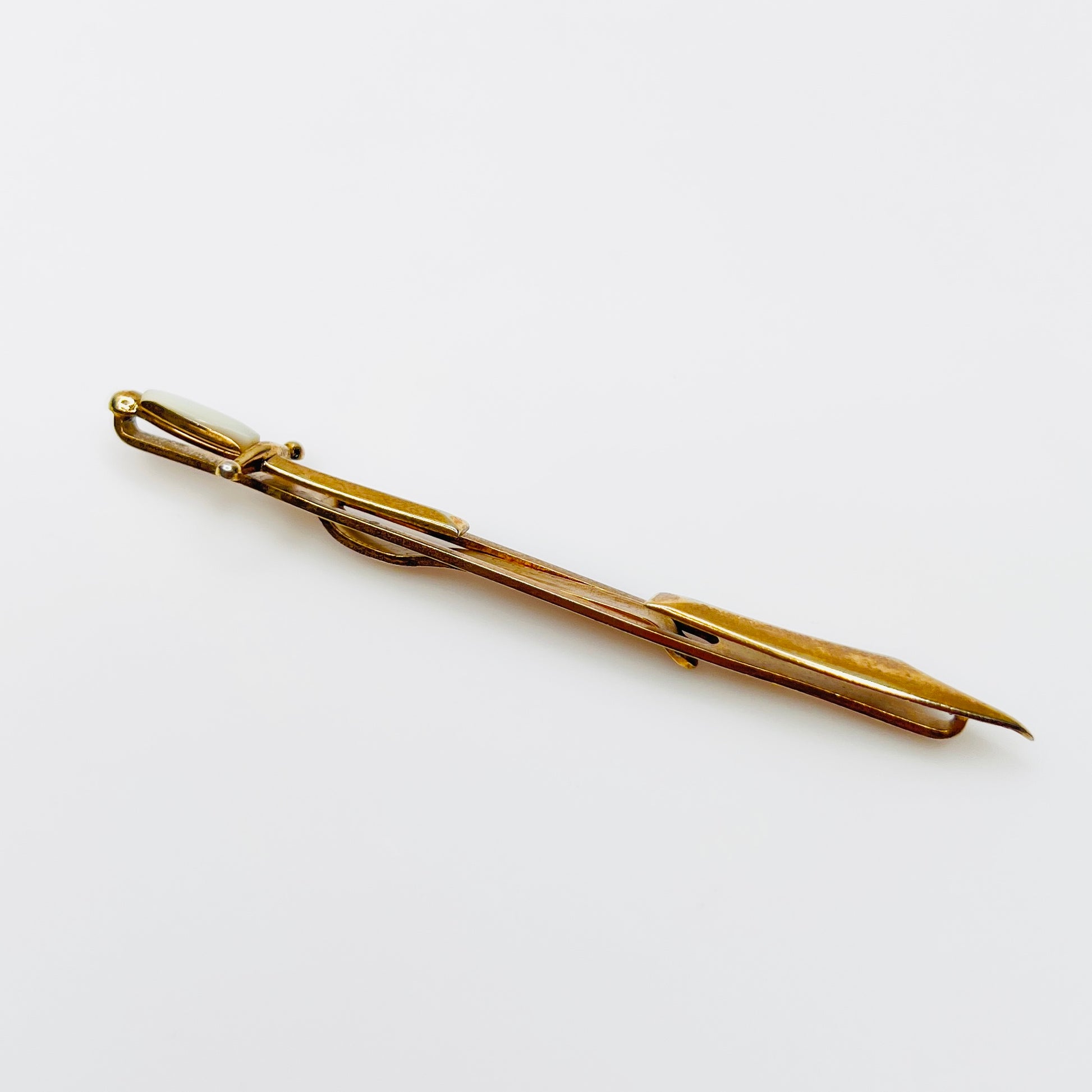 Vintage gold tone saber tie accessory for menswear