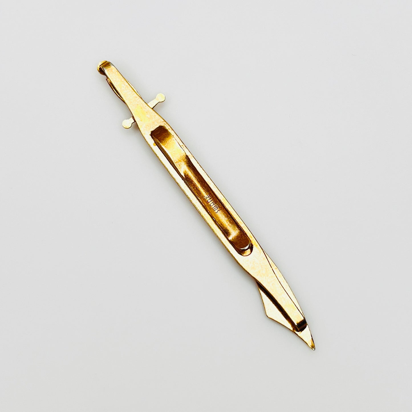Signed Swank vintage tie bar close-up