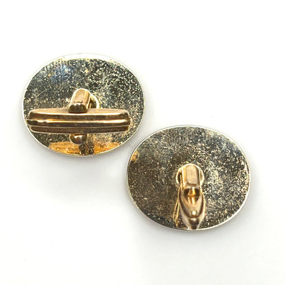 Reverse side of vintage West Germany tiger eye cufflinks