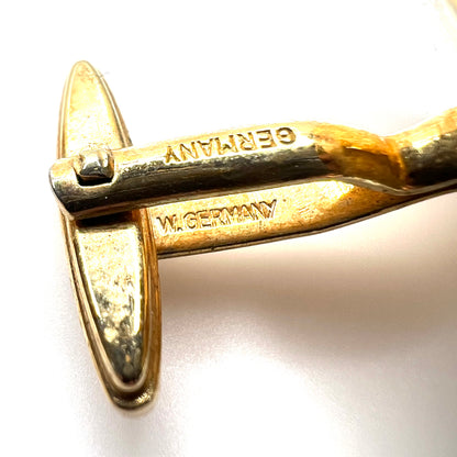 West Germany and Germany hallmarks on vintage tiger eye cufflinks