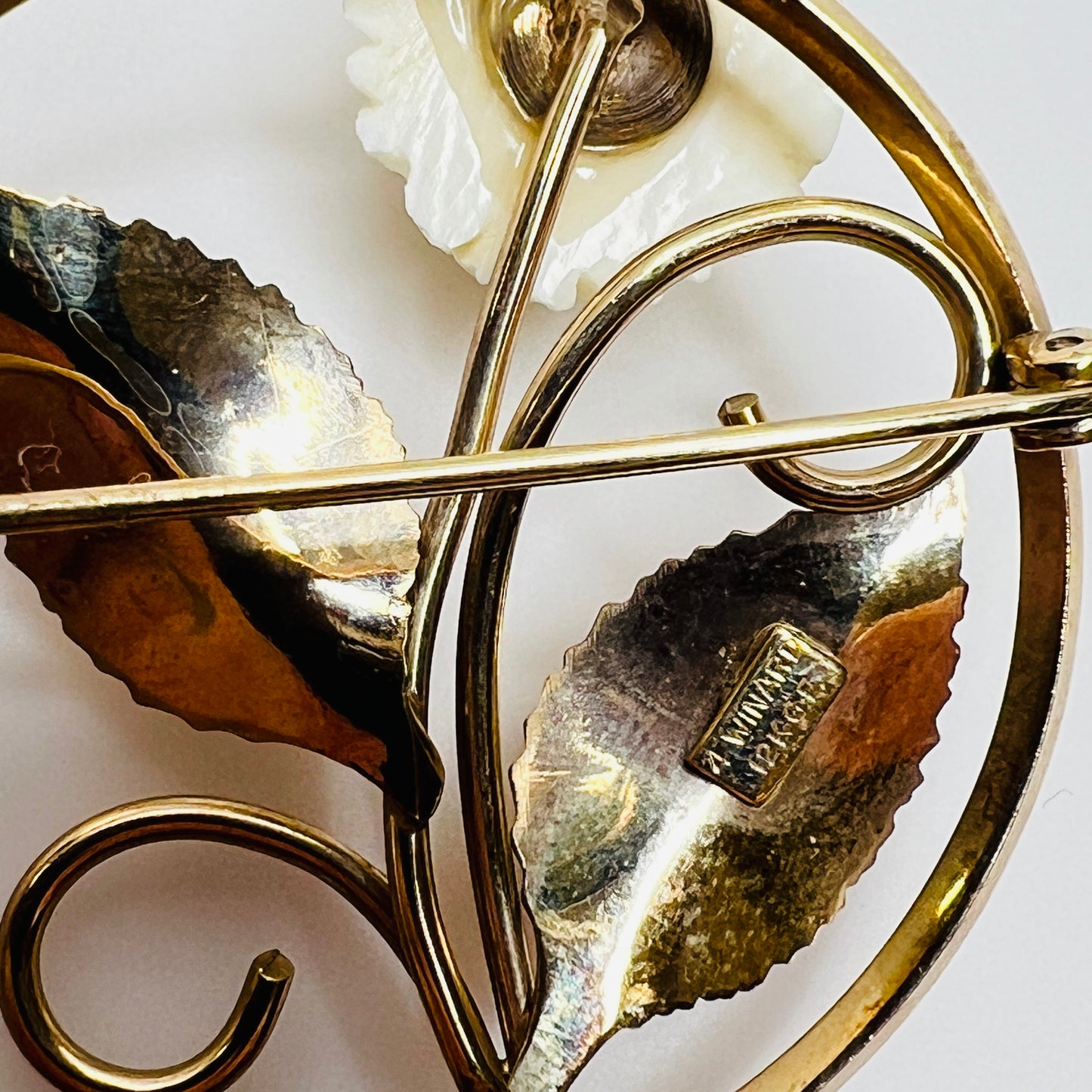 Back of brooch showing Winard signature and clasp