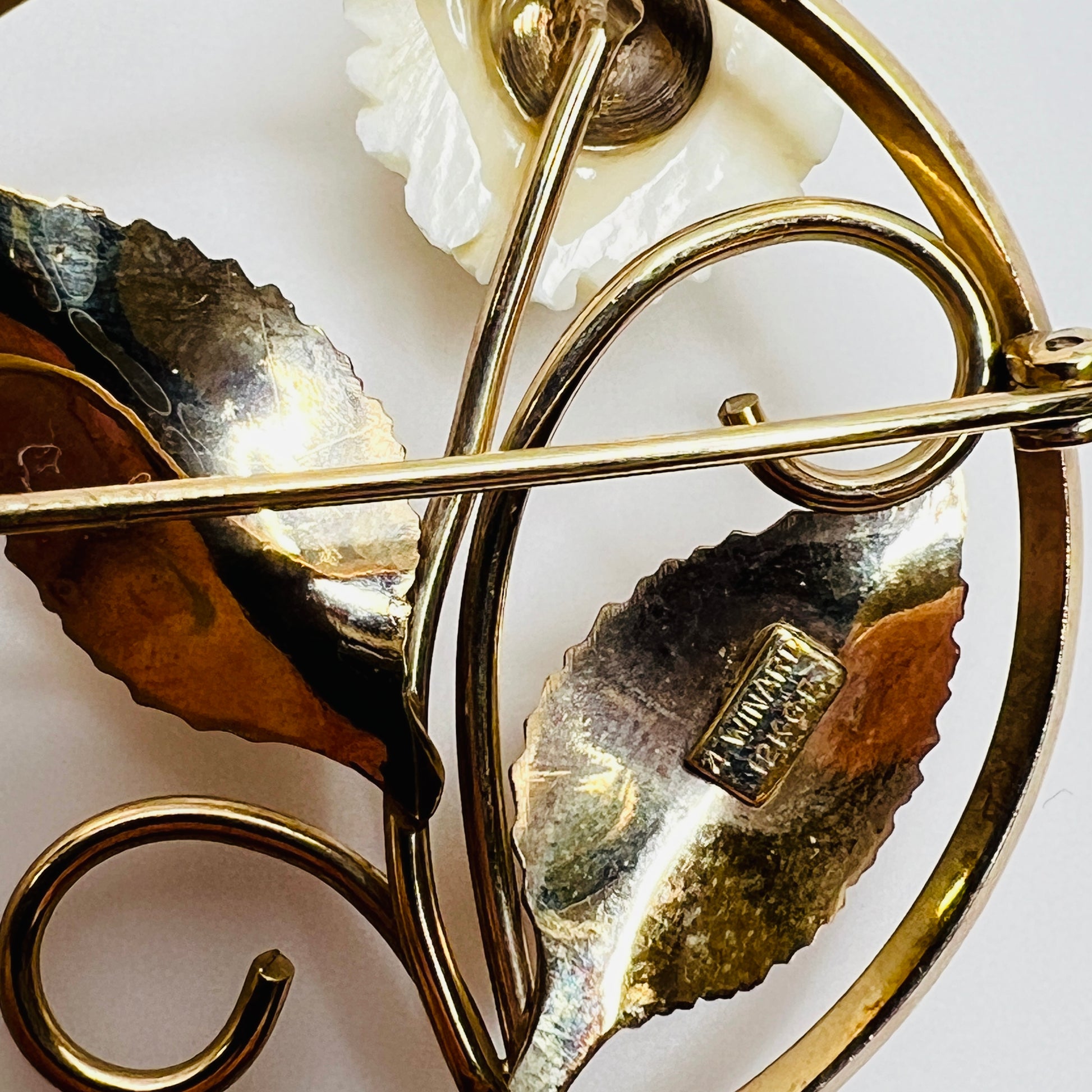 Back of brooch showing Winard signature and clasp